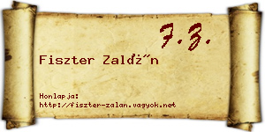 Fiszter Zalán névjegykártya