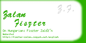 zalan fiszter business card